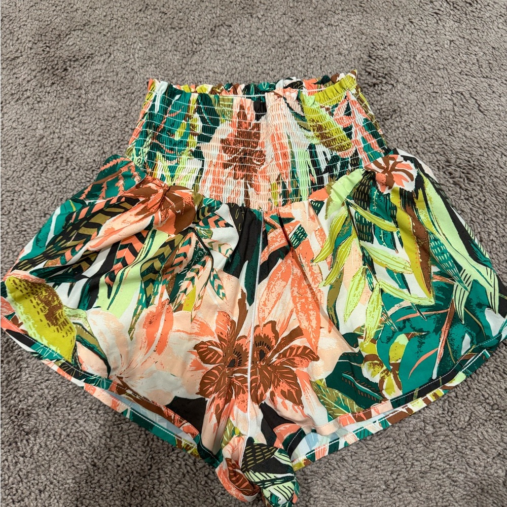 XS Aerie Offline Floral Athletic Shorts - Built in Spandex w/ Pockets